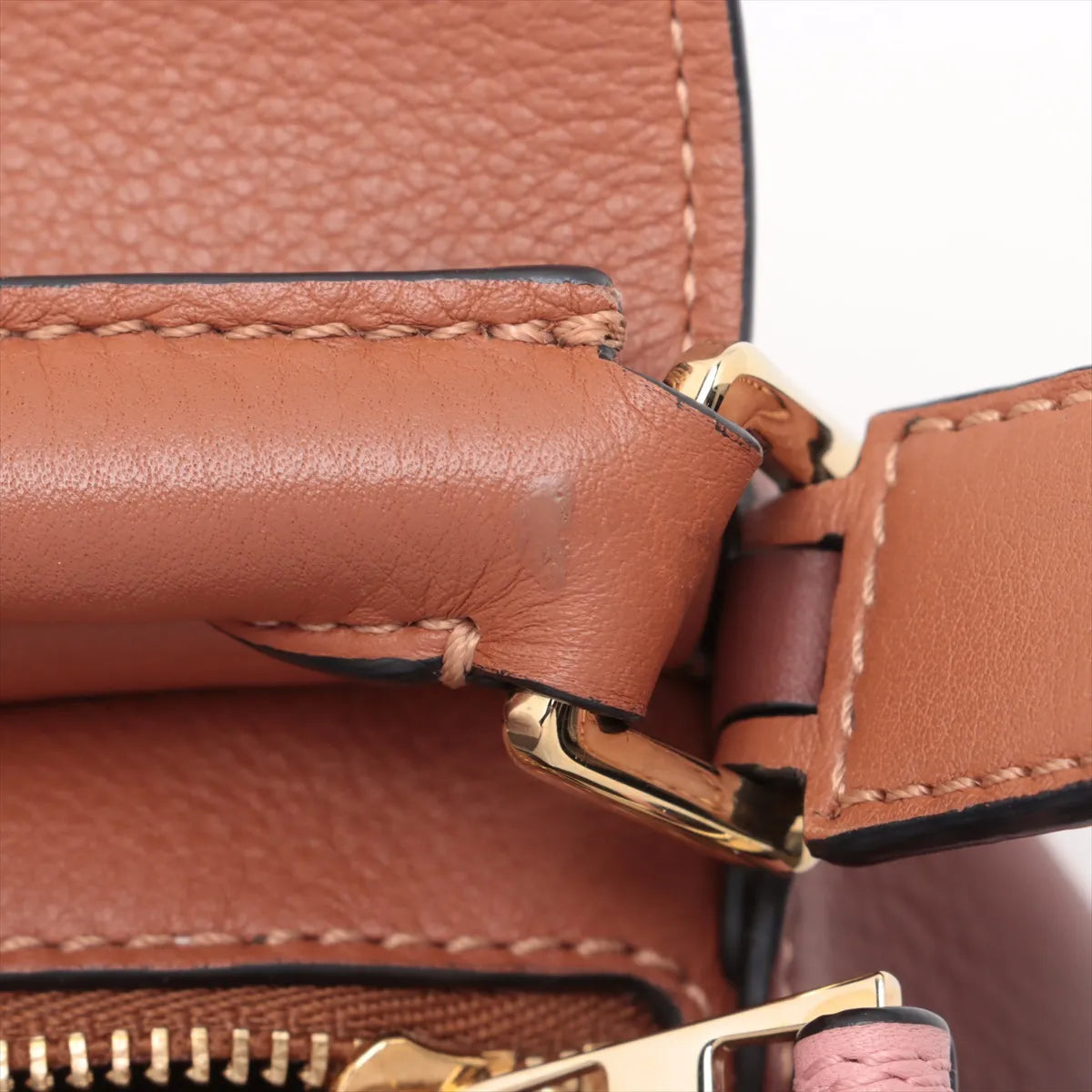 Loewe Mini Puzzle Two-Way Shoulder Bag Brown x Pink