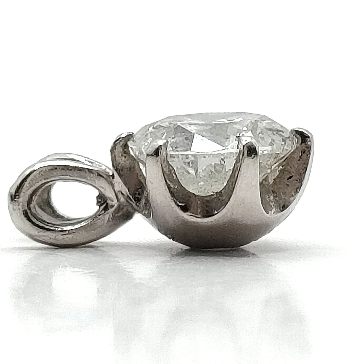 Pt900 Platinum 0.758 ct Diamond Solitaire Pendant — detail 2