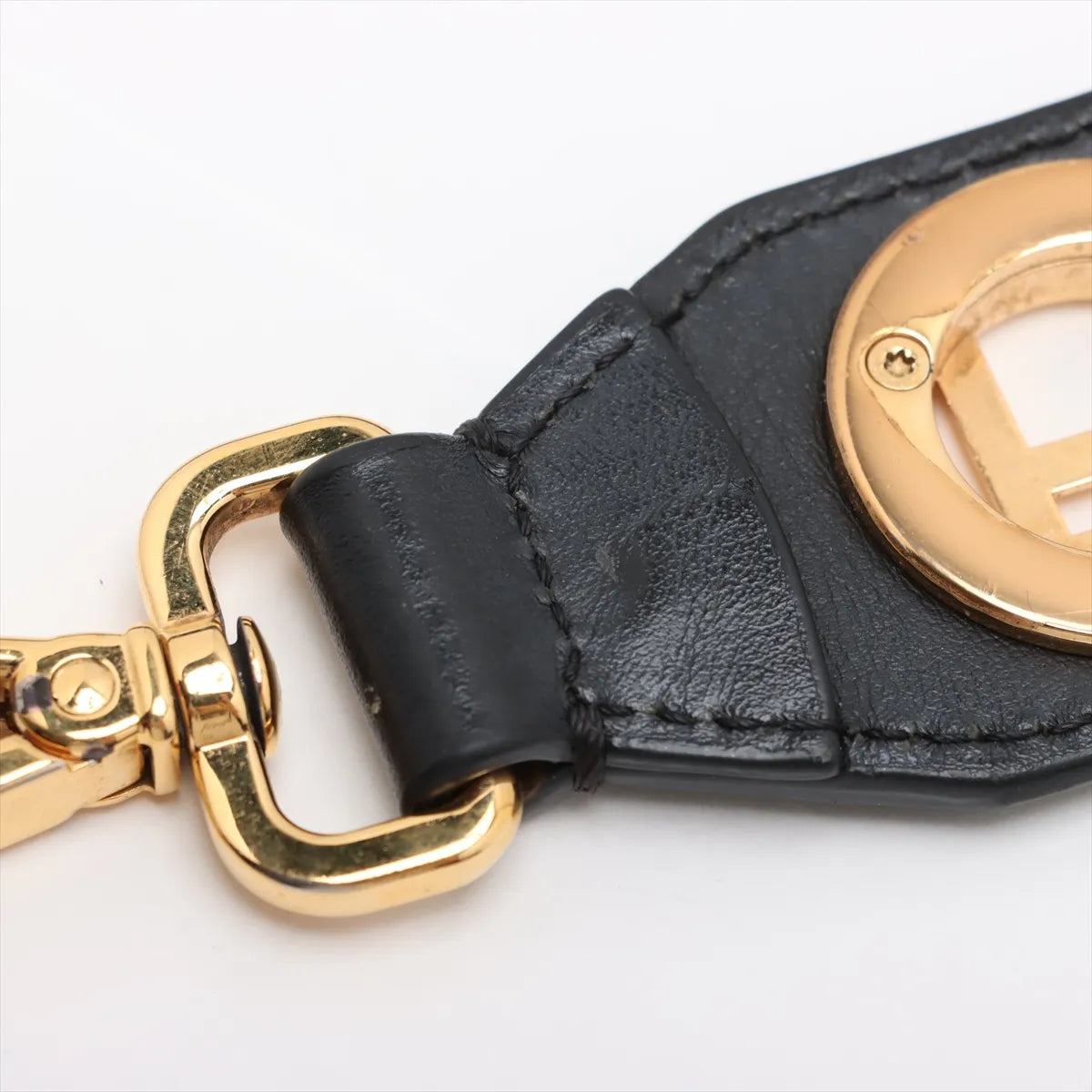 Fendi F Logo Leather Camera Shoulder Bag Black