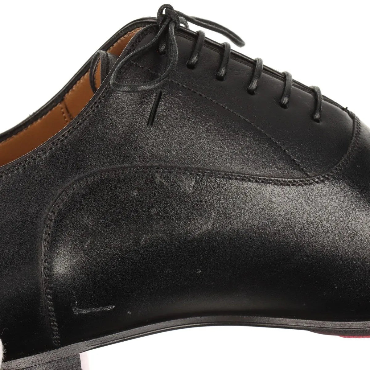 Christian Louboutin Leather Straight Tip Shoes Men's Black