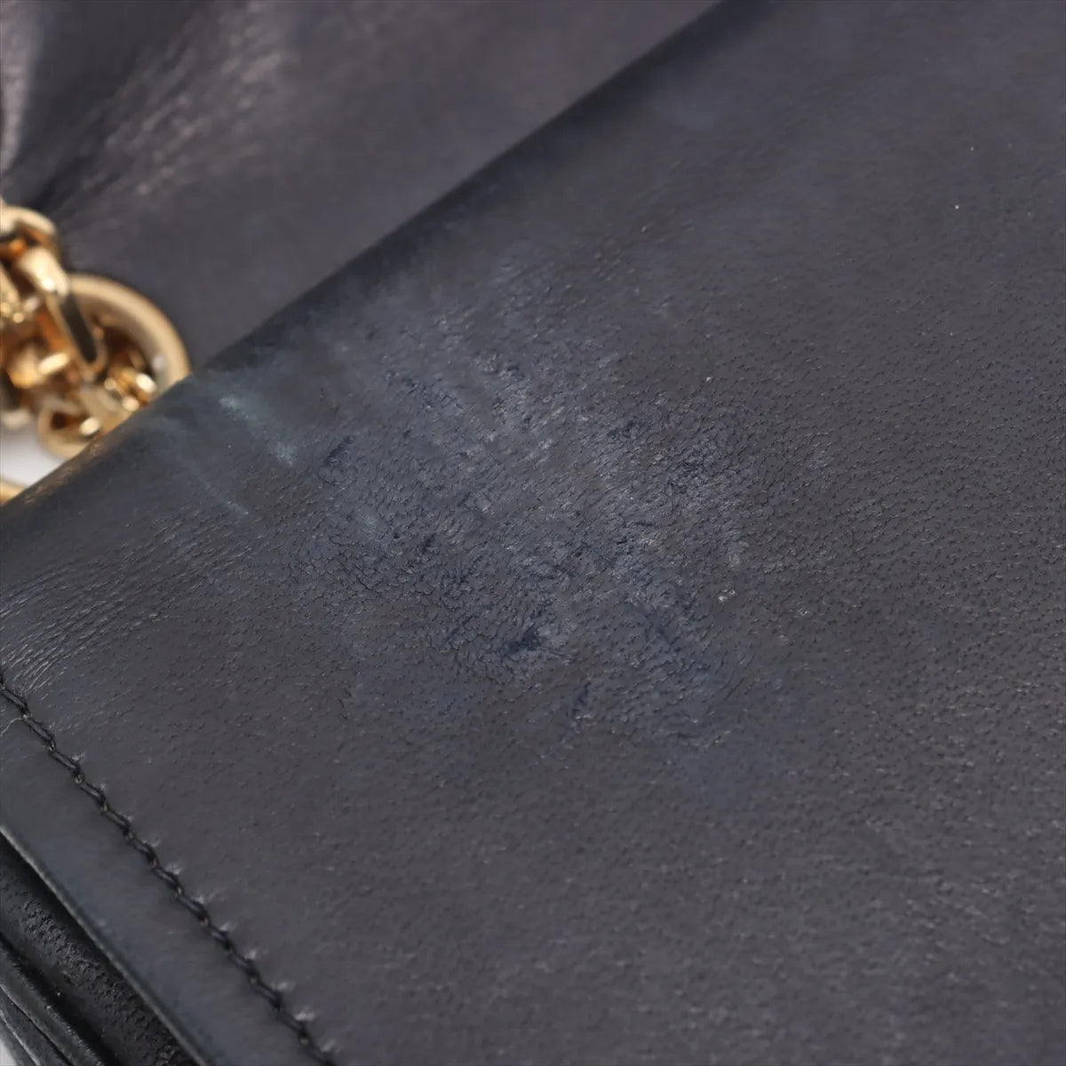 Chanel CC Logo Matelasse Lambskin Double Flap Double Chain Bag Navy Blue