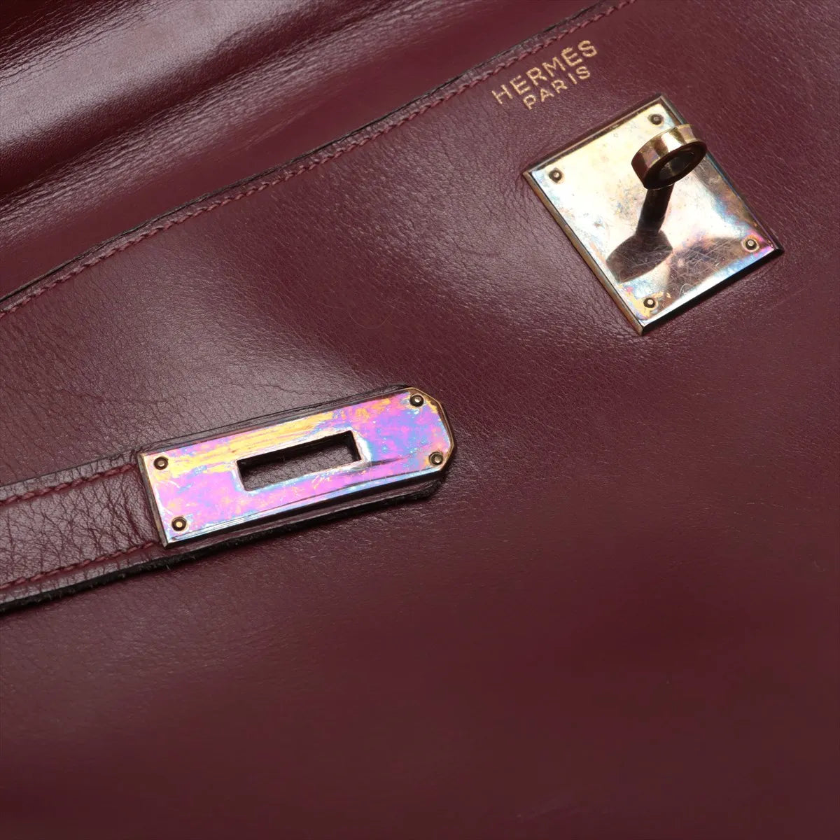 Hermes Kelly 35 Le Tournay Leather Handbag Rouge H