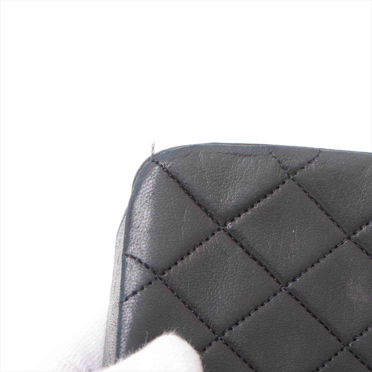 Chanel CC Logo Matelasse Lambskin Chain Shoulder Bag Black
