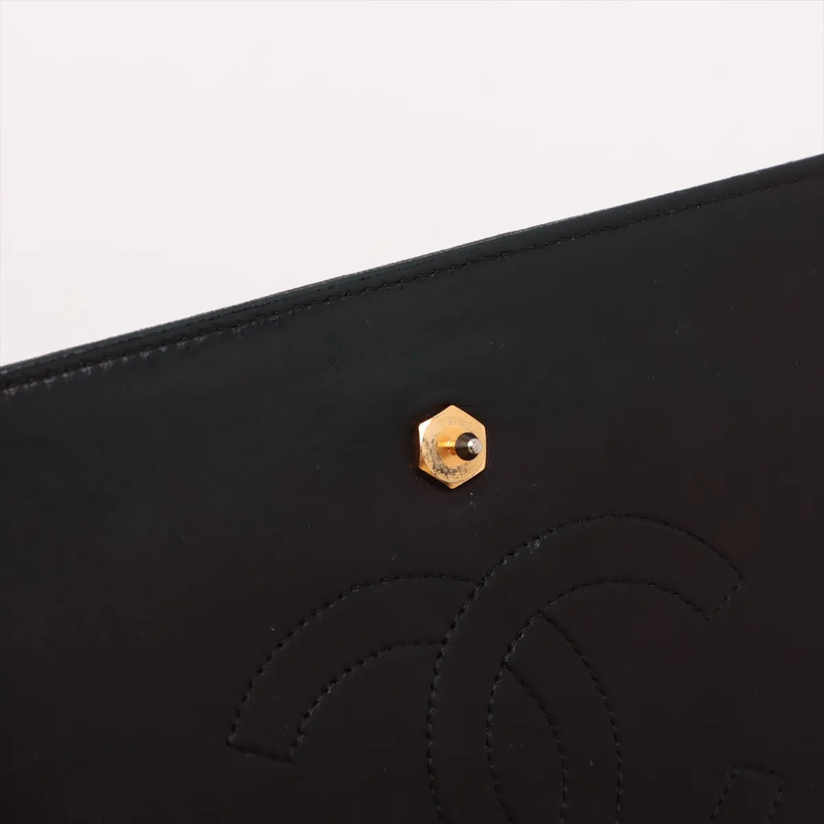 Chanel CC Logo Lambskin Chain Shoulder Bag Black