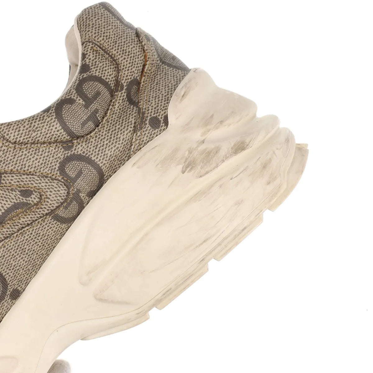 Gucci Rhyton Leather Sneakers Mens Beige