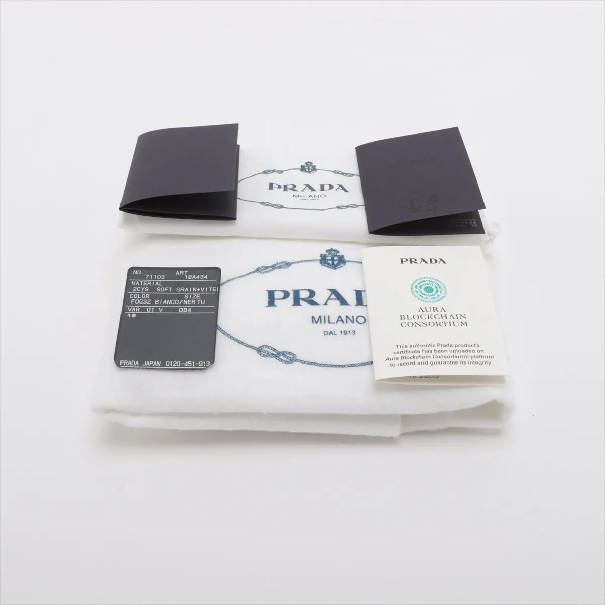 Prada Buckle Belt Studs Two-Way Shoulder Bag White
