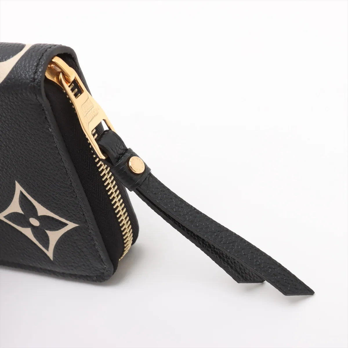 Louis Vuitton Bicolor Monogram Empreinte Zippy Wallet Black x Beige