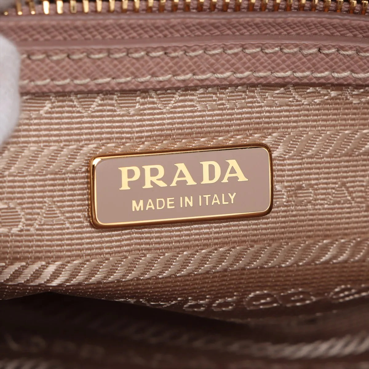 Prada Galleria Mini Saffiano Leather Two-Way Handbag Beige