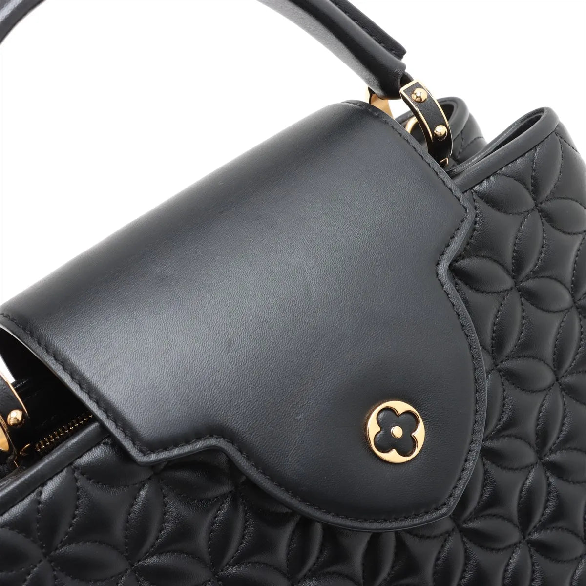 Louis Vuitton Monogram Flower Capucines MM Black