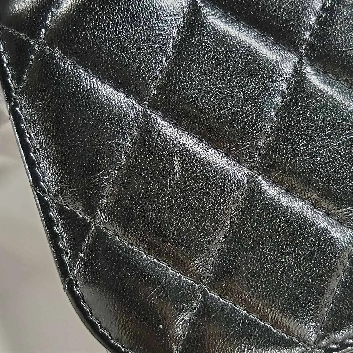 Chanel CC Logo Matelasse Lambskin Wallet on Chain Shoulder Bag Black