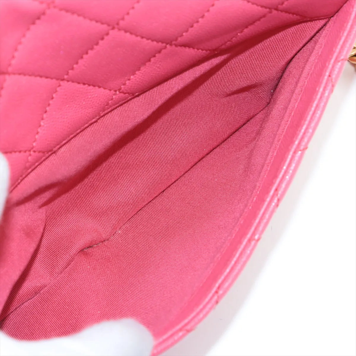 Chanel CC Logo Matelasse Caviar Skin Chain Shoulder Bag Pink