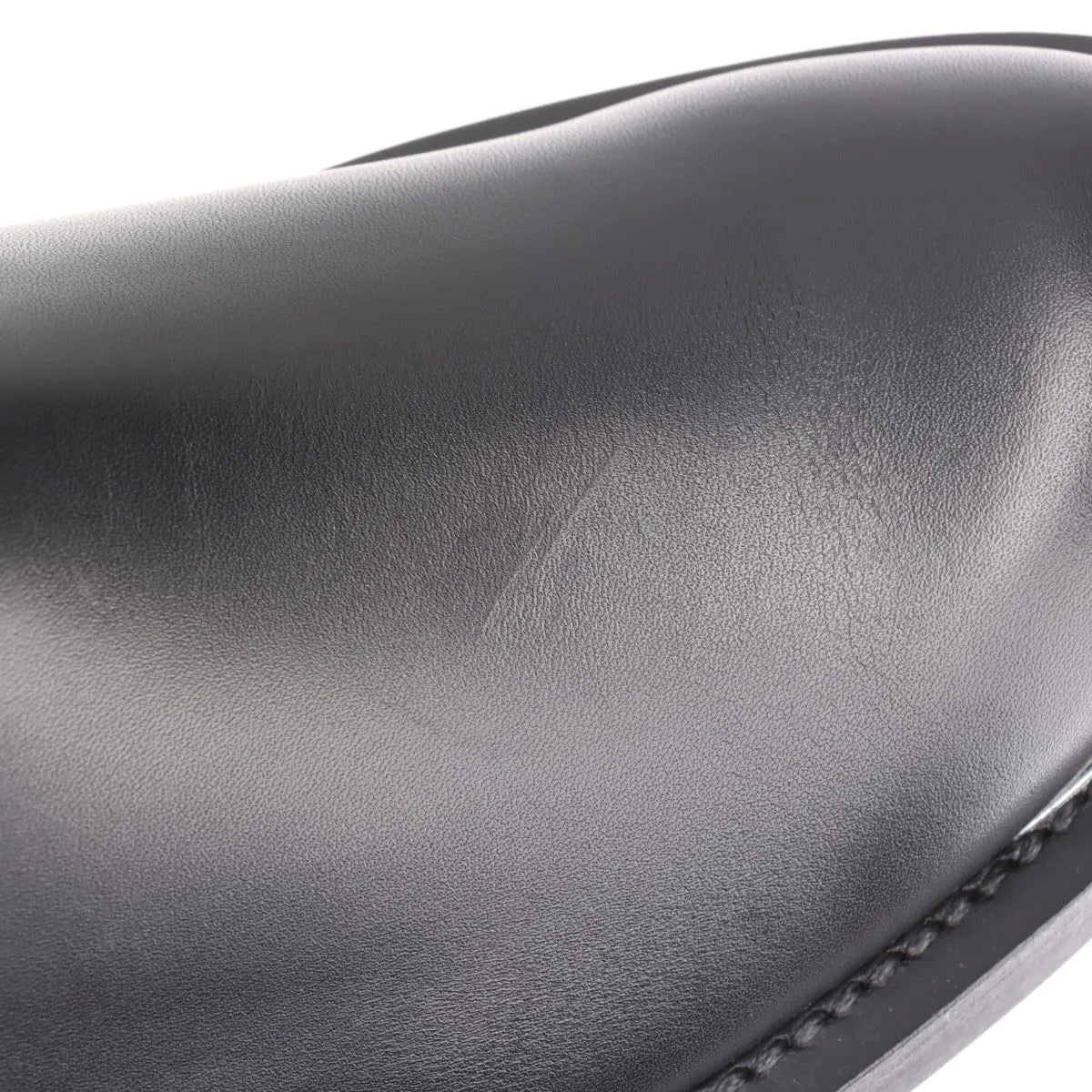 Dior Leather Buckle Belt Short Boots Unisex Black