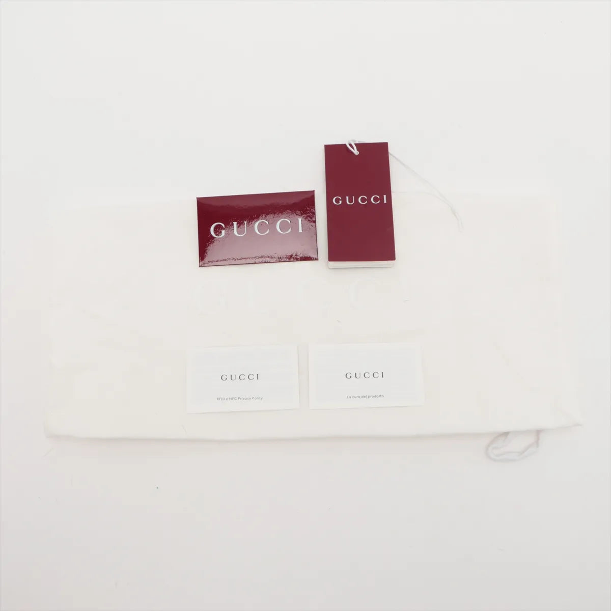 Gucci GG Logo Pochette Patent Leather Chain Shoulder Bag Beige