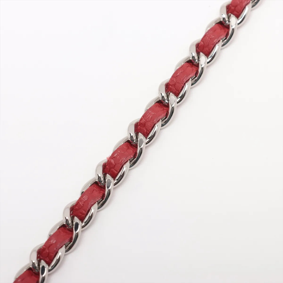 Chanel CC Logo Matelasse Caviar Skin Chain Wallet Red
