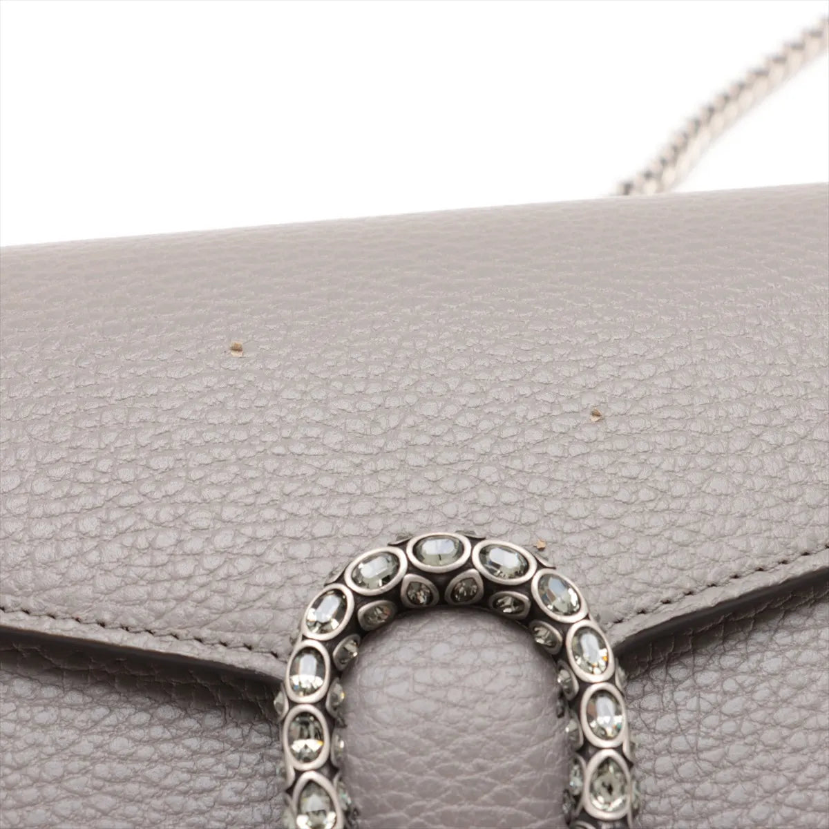 Gucci Dionysus Leather Chain Wallet Gray