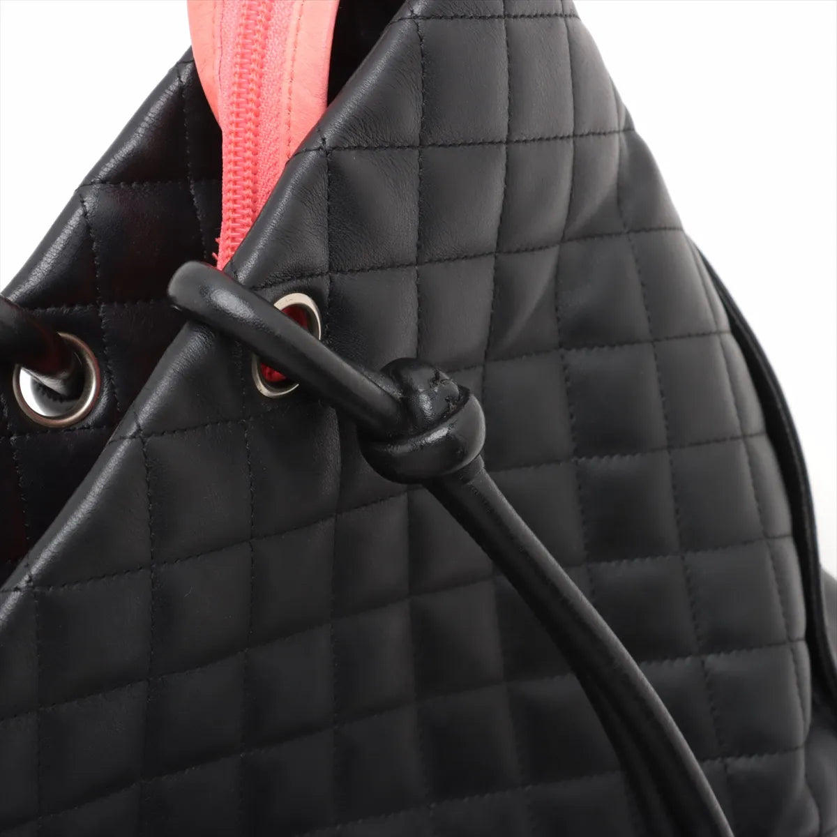 Chanel CC Logo Matelasse Cambon Line Tote Bag Black x White