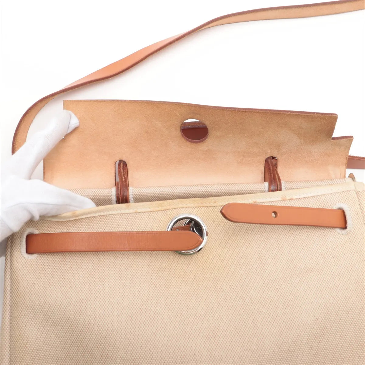 Hermès Herbag PM Twirl Ash x Leather Beige