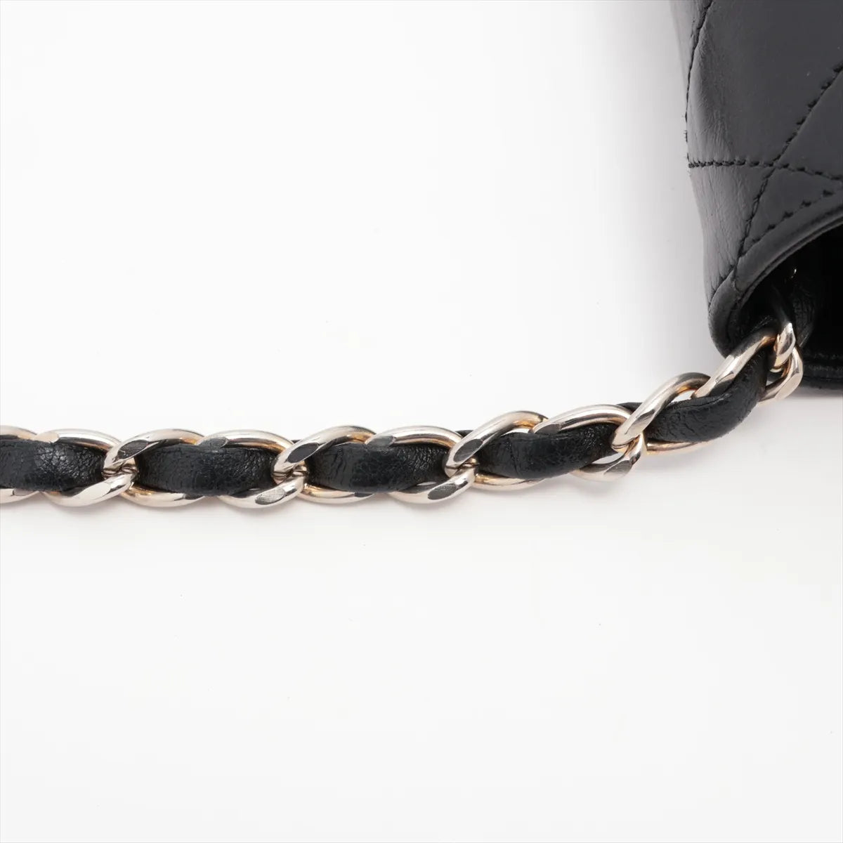 Chanel CC Logo Matelasse Lambskin Chain Shoulder Bag Black