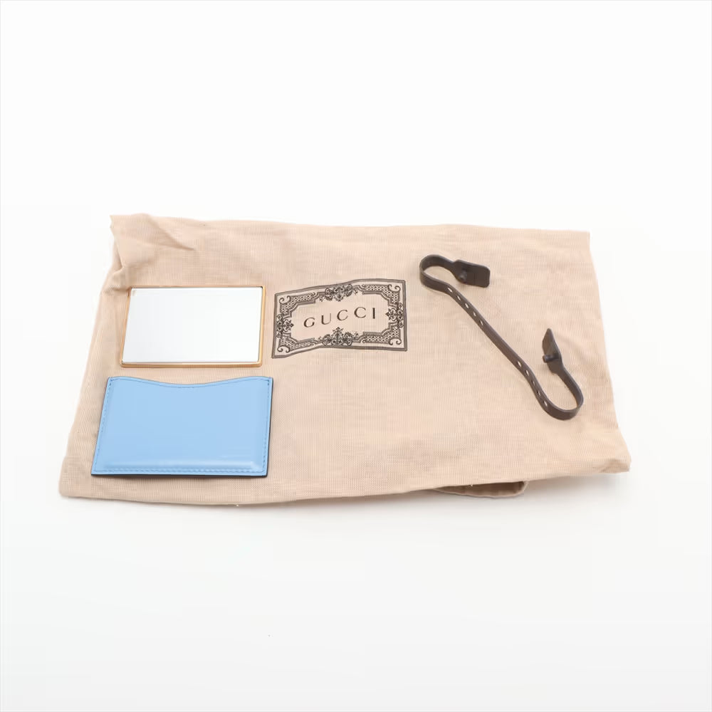 Gucci Bamboo 1947 Leather Two-Way Shoulder Bag Blue