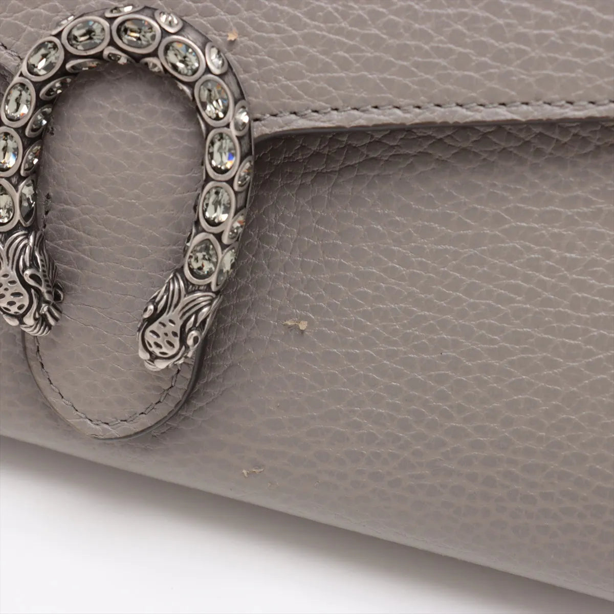 Gucci Dionysus Leather Chain Wallet Gray