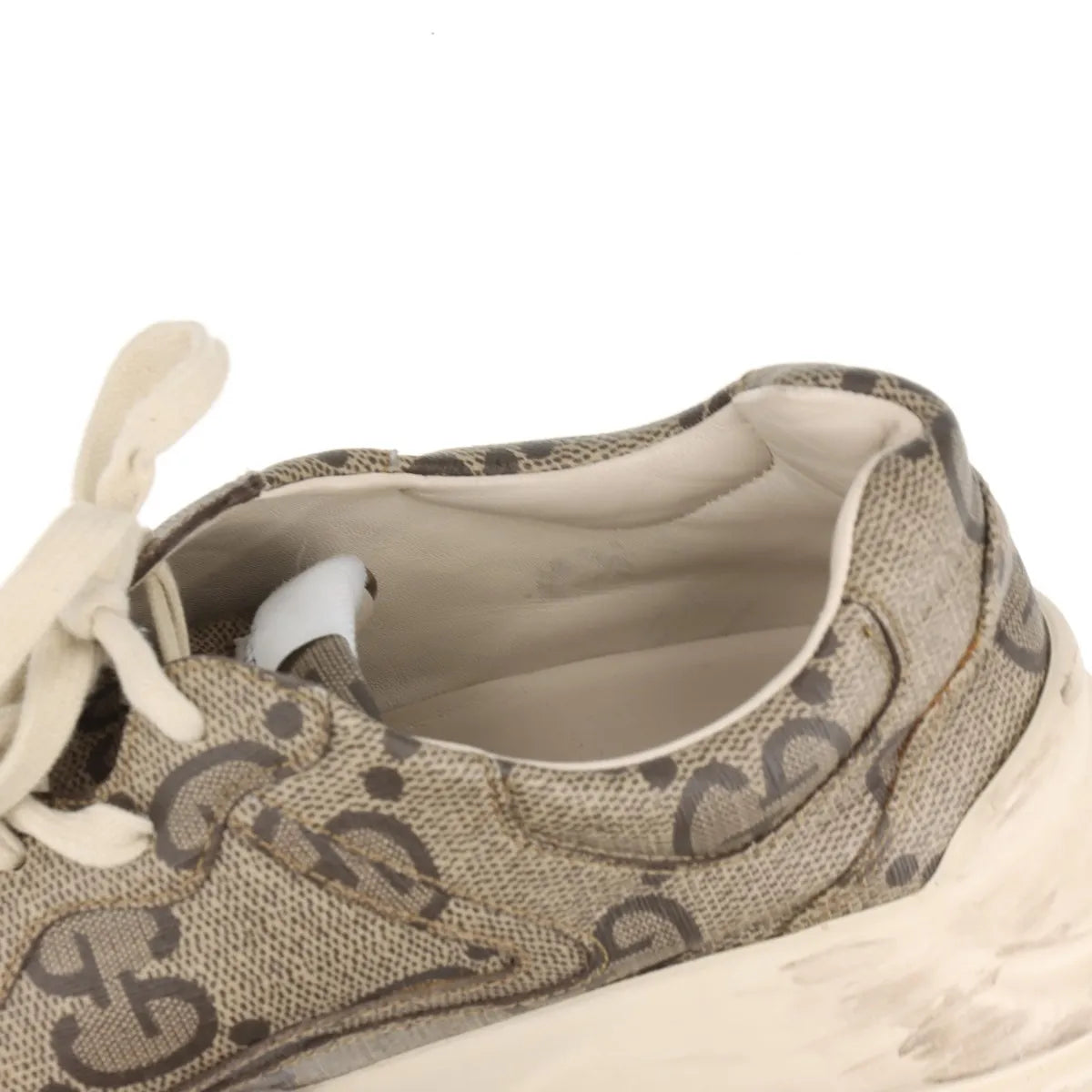 Gucci Rhyton Leather Sneakers Mens Beige