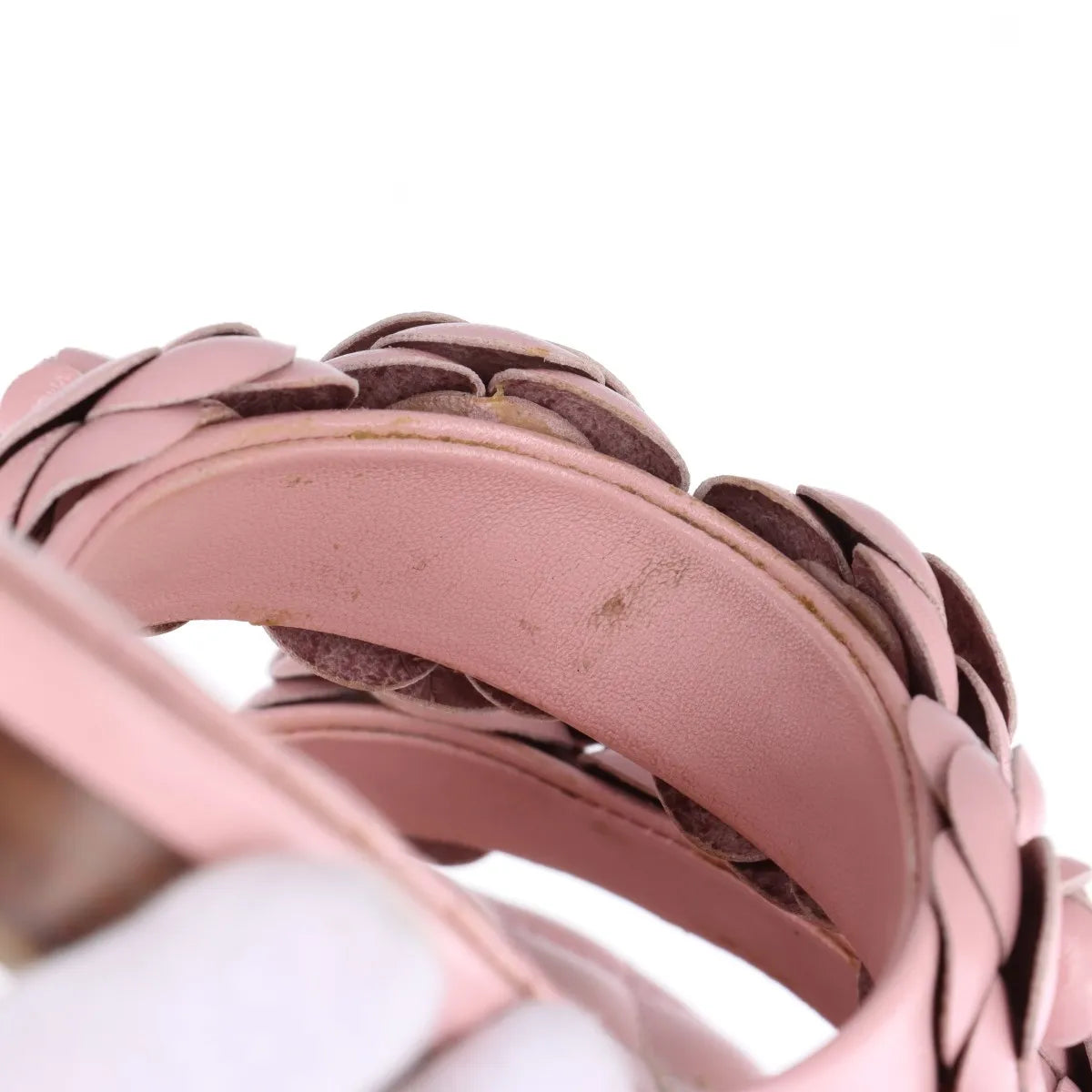 Chanel Camelia Two Strap Leather Sandal Pink