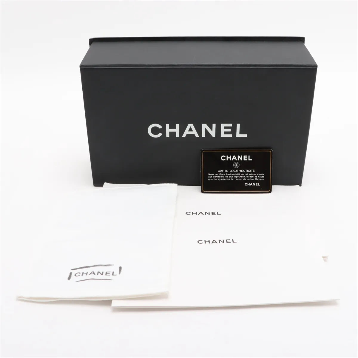 Chanel CC Logo Matelasse Lambskin Chain Shoulder Bag Navy Blue