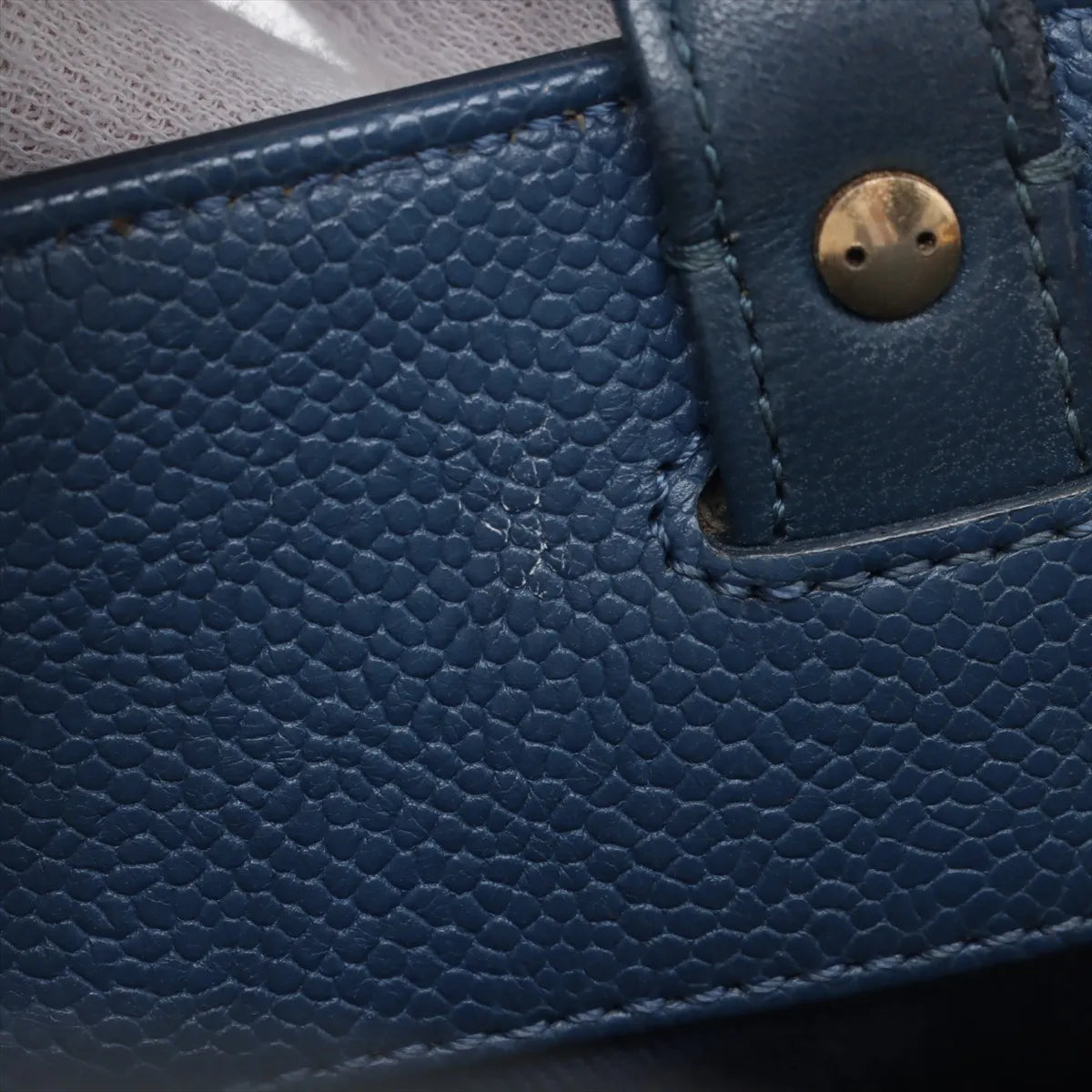 Chanel CC Logo Caviar Skin Two-Way Handbag Blue