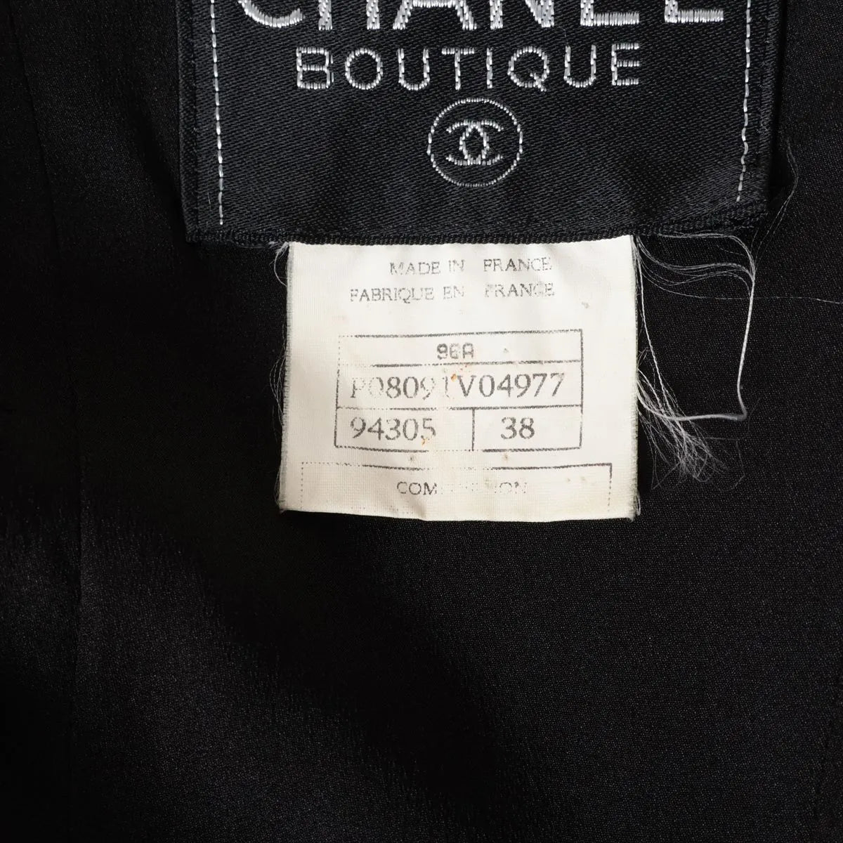 Chanel CC Logo Wool Jacket Coat Black