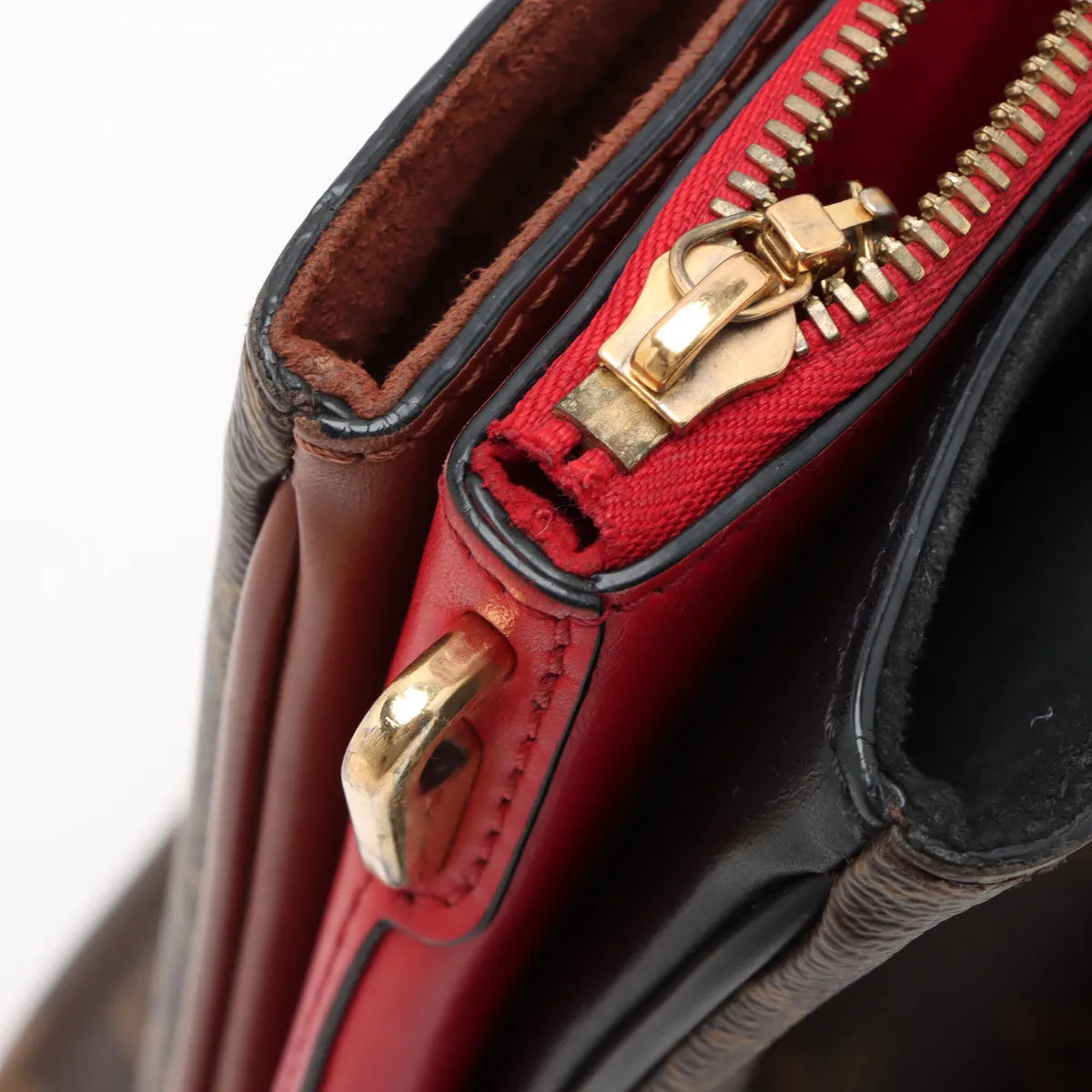 Louis Vuitton Monogram Millefeuille Shoulder Bag Cerise x Brown