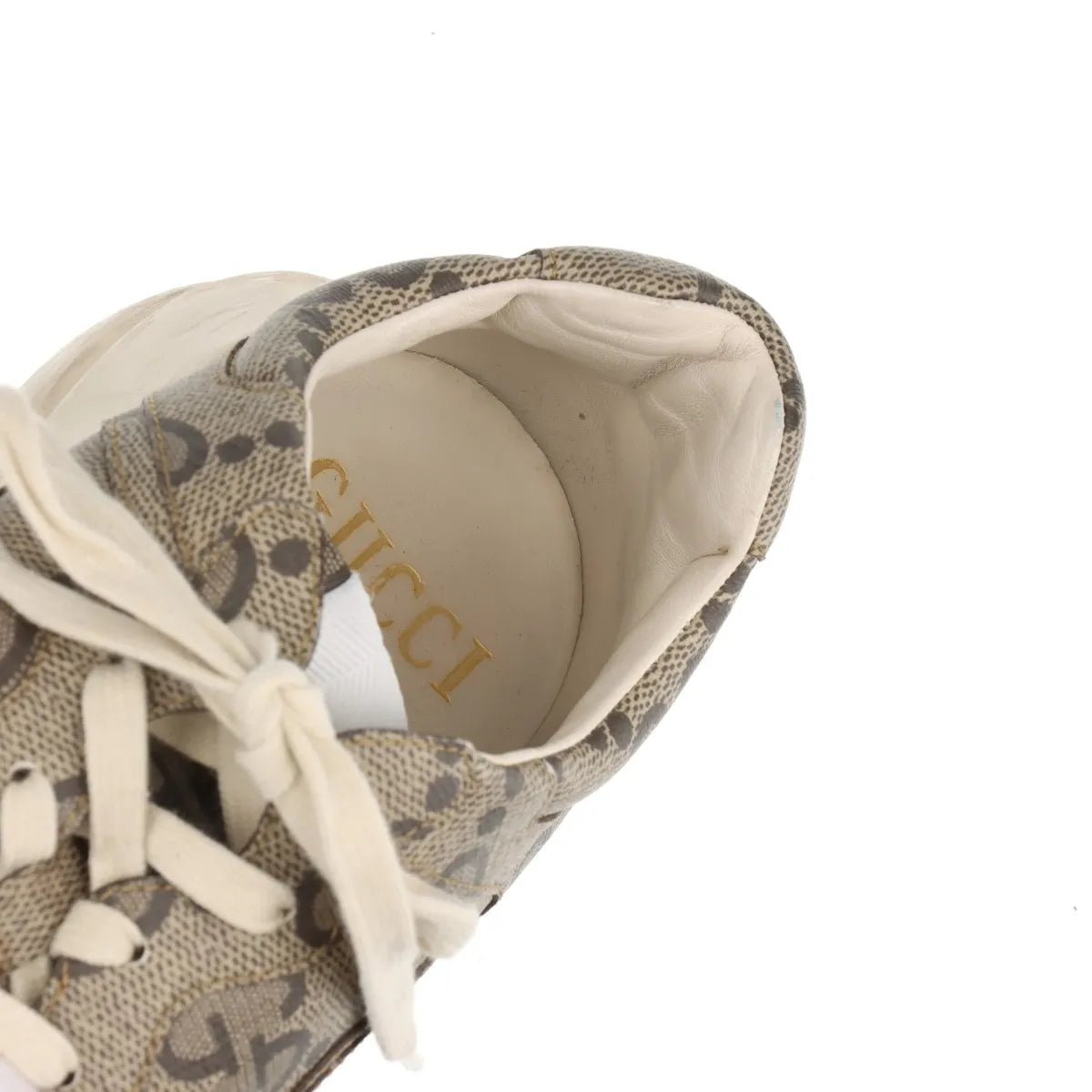 Gucci Rhyton Leather Sneakers Mens Beige