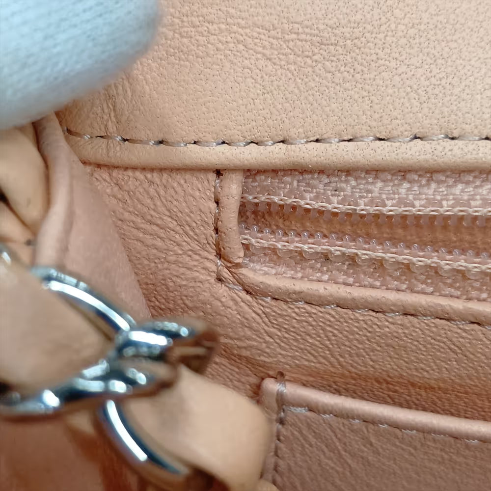 Chanel CC Logo Mini Matelasse 20 Lambskin Single Flap Single Chain Bag Pink Beige