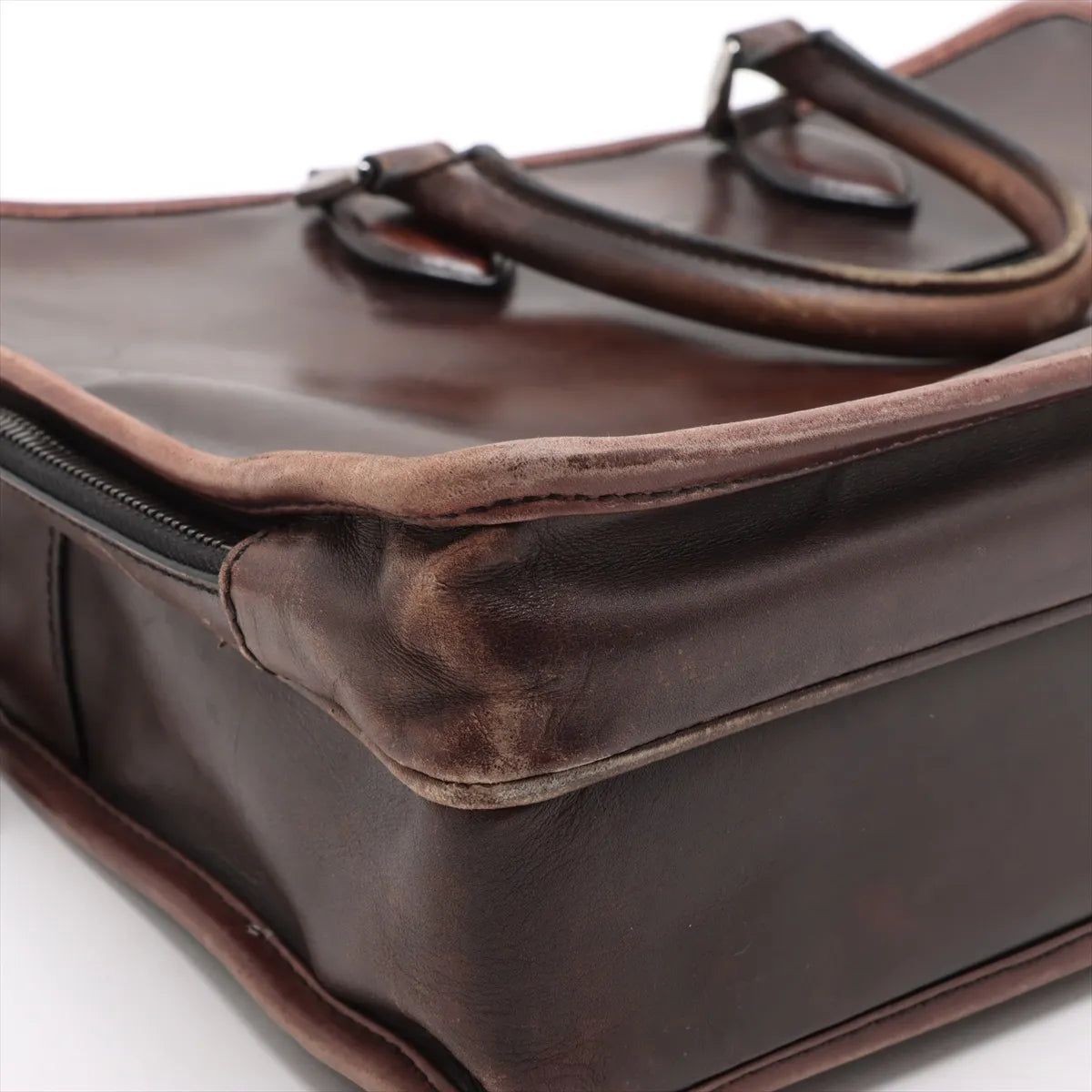 Berluti Calligraphy Leather Business Bag Brown