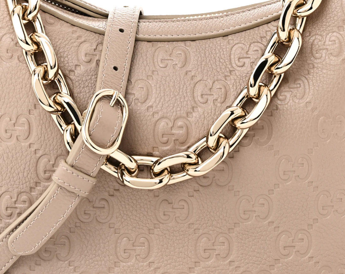 Gucci GG Emblem Leather Shoulder Bag