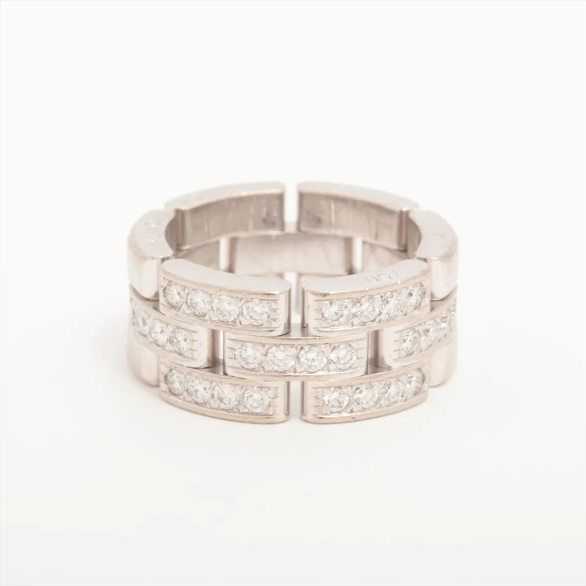 Cartier Maillon Panthère Triple Row Half-pave Diamond Ring White Gold
