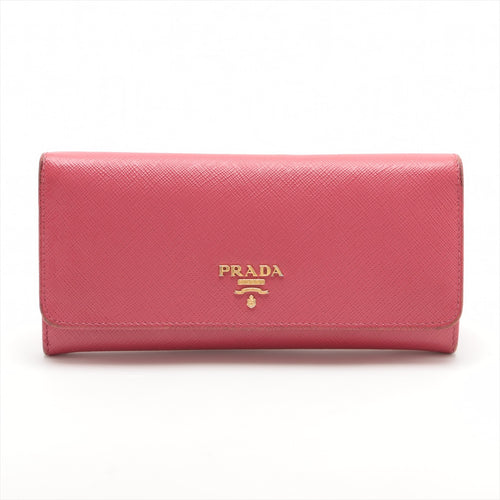 Prada Saffiano Leather Long Wallet Rose Pink