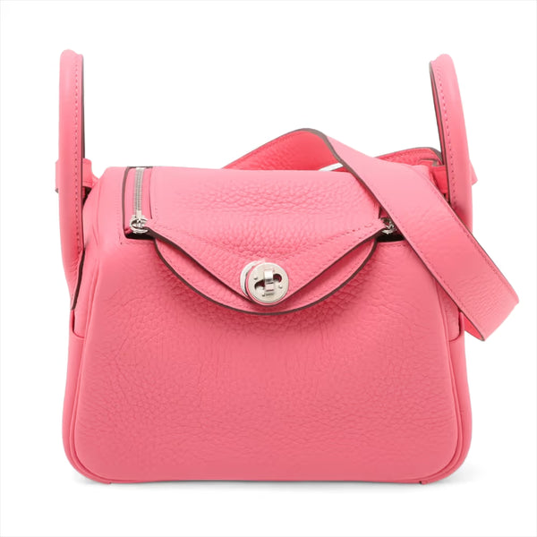 Hermes Lindy Mini 20 Taurillon Clemence Rose Azalee