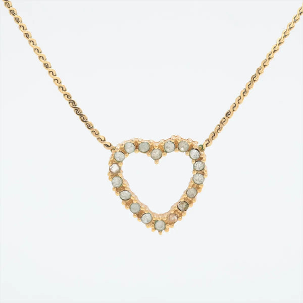 Christian Dior Hearts Rhinestone Pendant Necklace