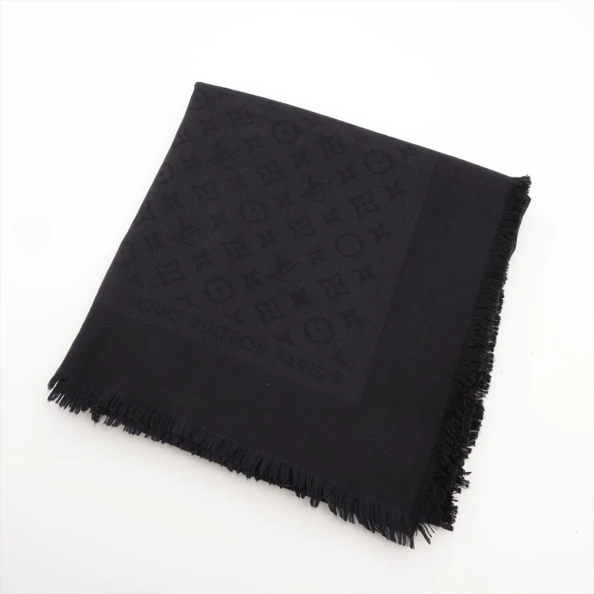 Louis Vuitton Monogram Silk Scarf Black