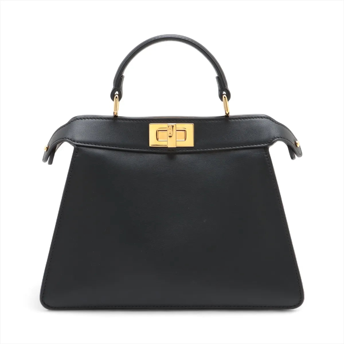 Fendi Peekaboo ISeeU Small Leather Two-Way Handbag Black