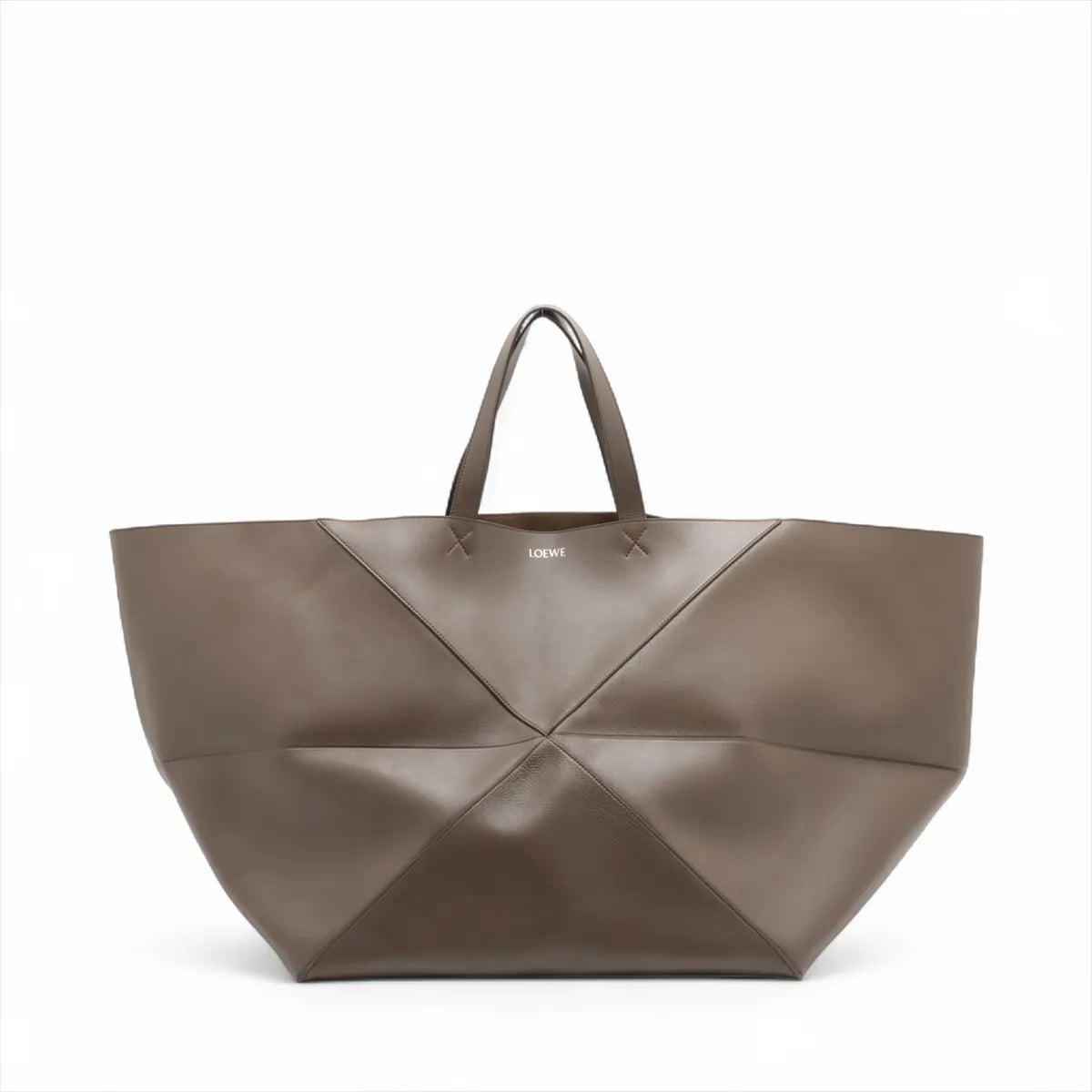 Loewe Puzzle Fold XXL Leather Tote Bag Brown