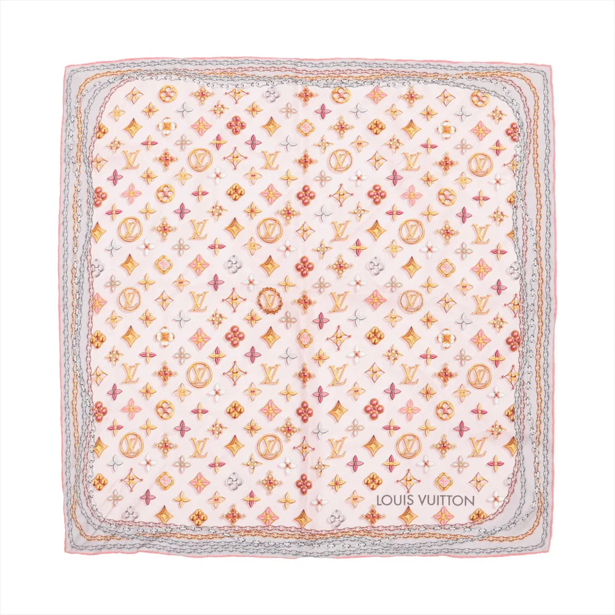 Louis Vuitton Monogram Your Highness Square Silk Scarf Pink