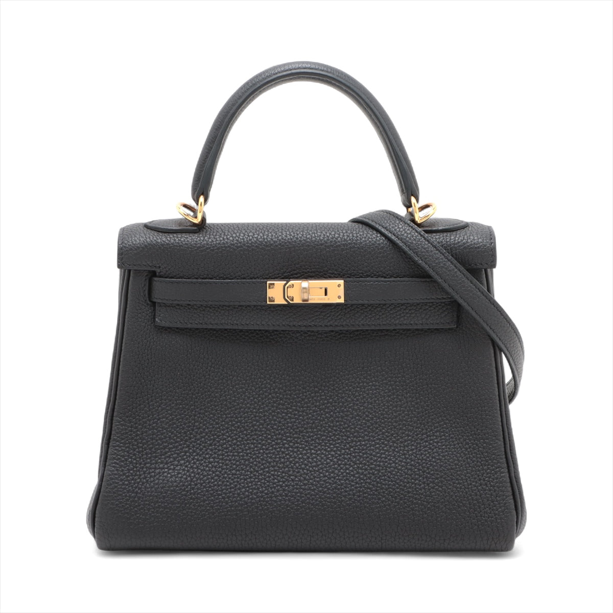 Hermes Kelly 25 Taurillon Clemence Shoulder Bag Black * PREORDER *