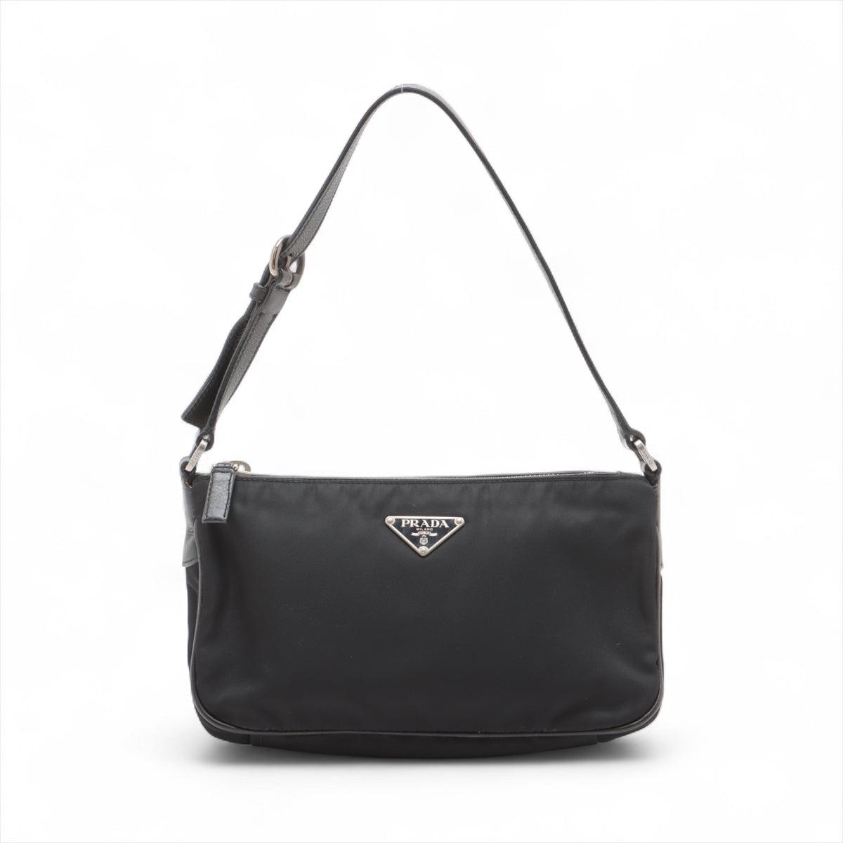 Prada Tessuto Nylon Leather Shoulder Bag Black