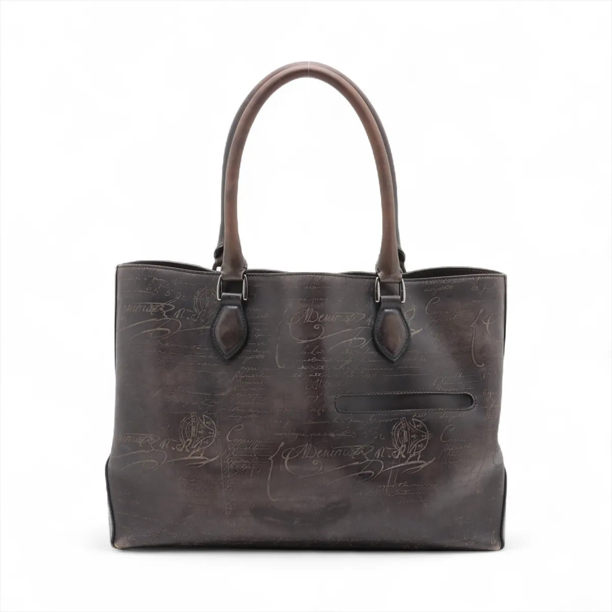 Best Berluti Calligraphy Toujour Leather Chain Tote Bag Black