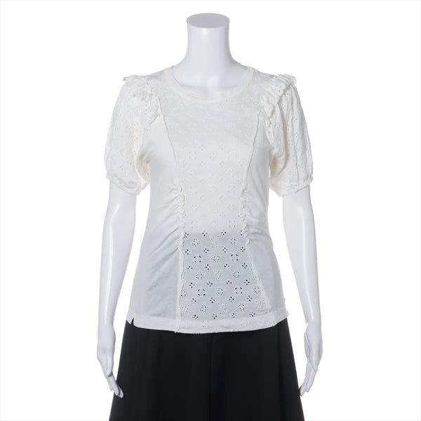 Louis Vuitton Monogram Eyelet Cotton Blouse White