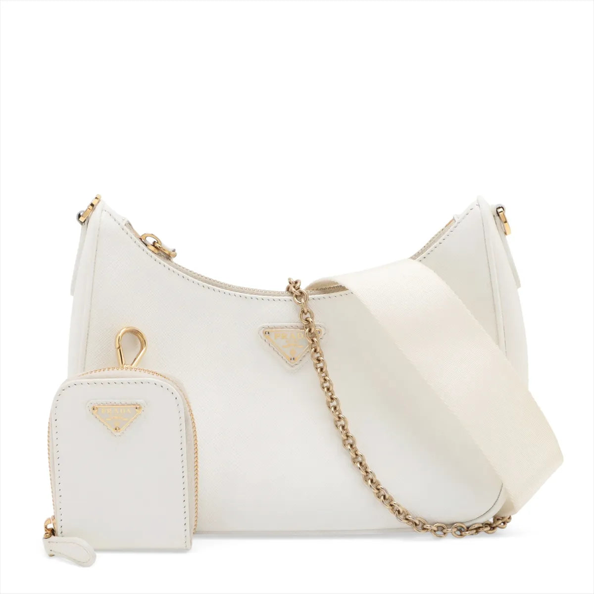 Prada Saffiano Leather Shoulder Bag White — product photo 1
