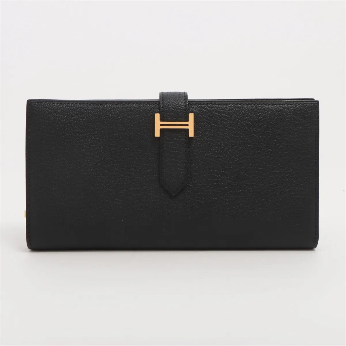 Hermès Bearn Soufflet Chevre Long Wallet Black