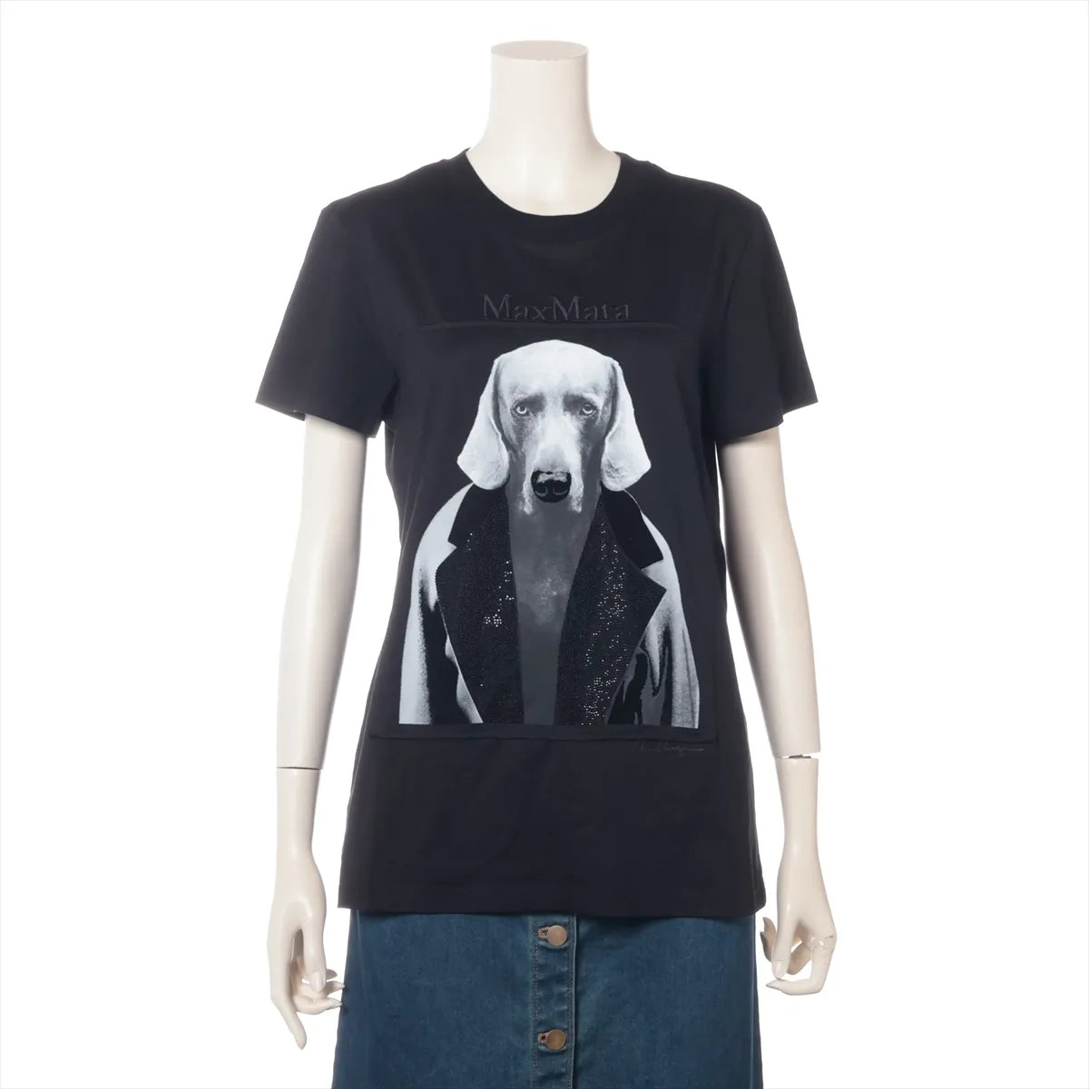 Max Mara Mm Dog Cotton T-shirt Black