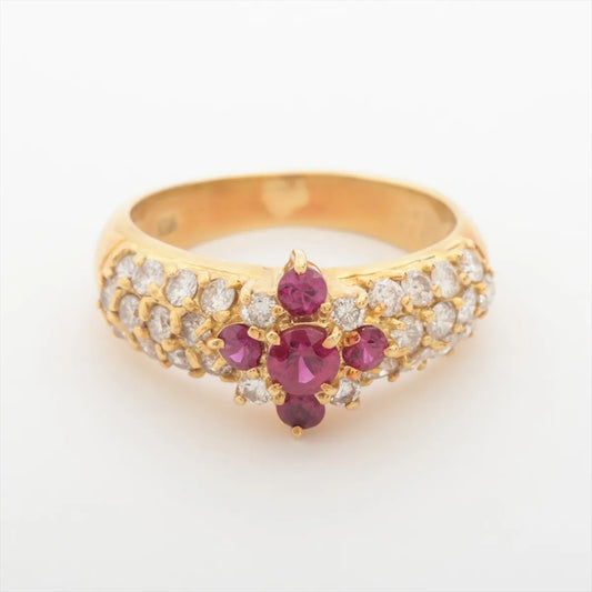 Ruby Diamond Ring Yellow Gold